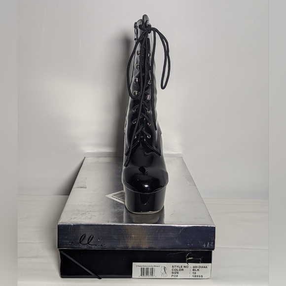 NEW Ellie Shoes Womens 609-diana Lace-up Platform 6" Heel boot Sz 10 black - Picture 4 of 4